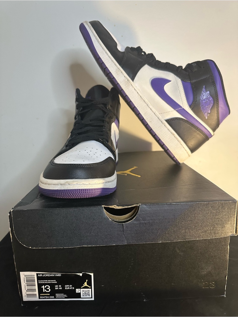 Jordan Air Jordan 1 Mid - Black/White/Purple